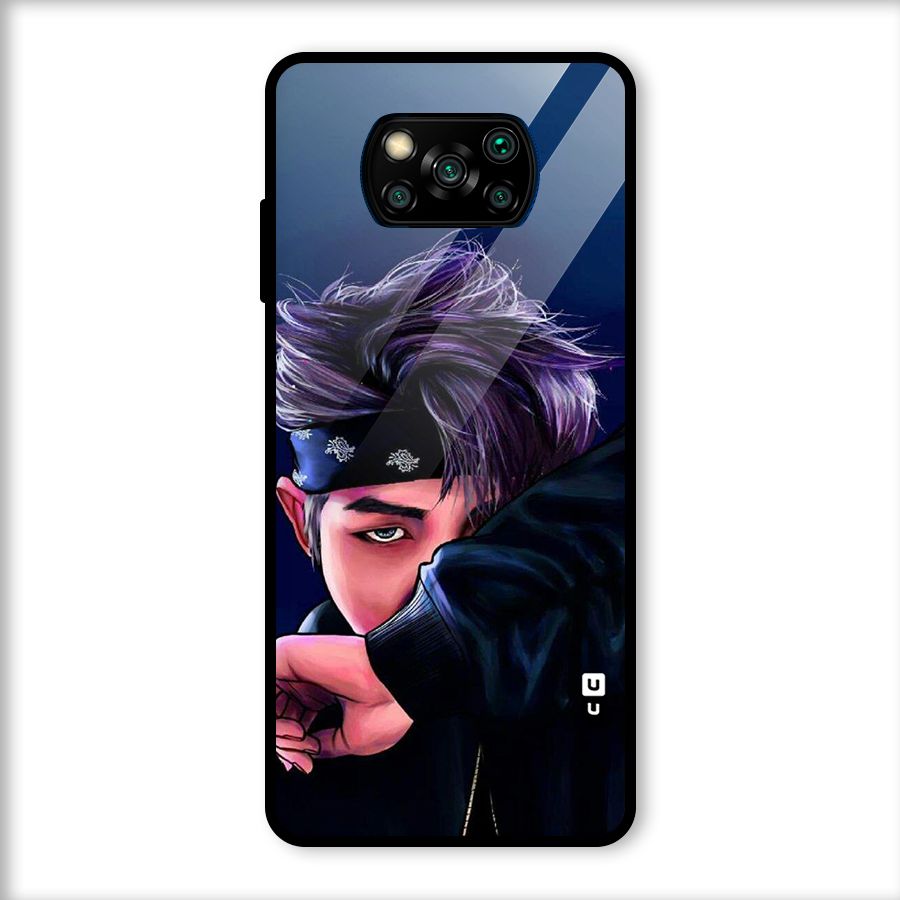 BTS Namjoon Artwork Glass Back Case for Poco X3