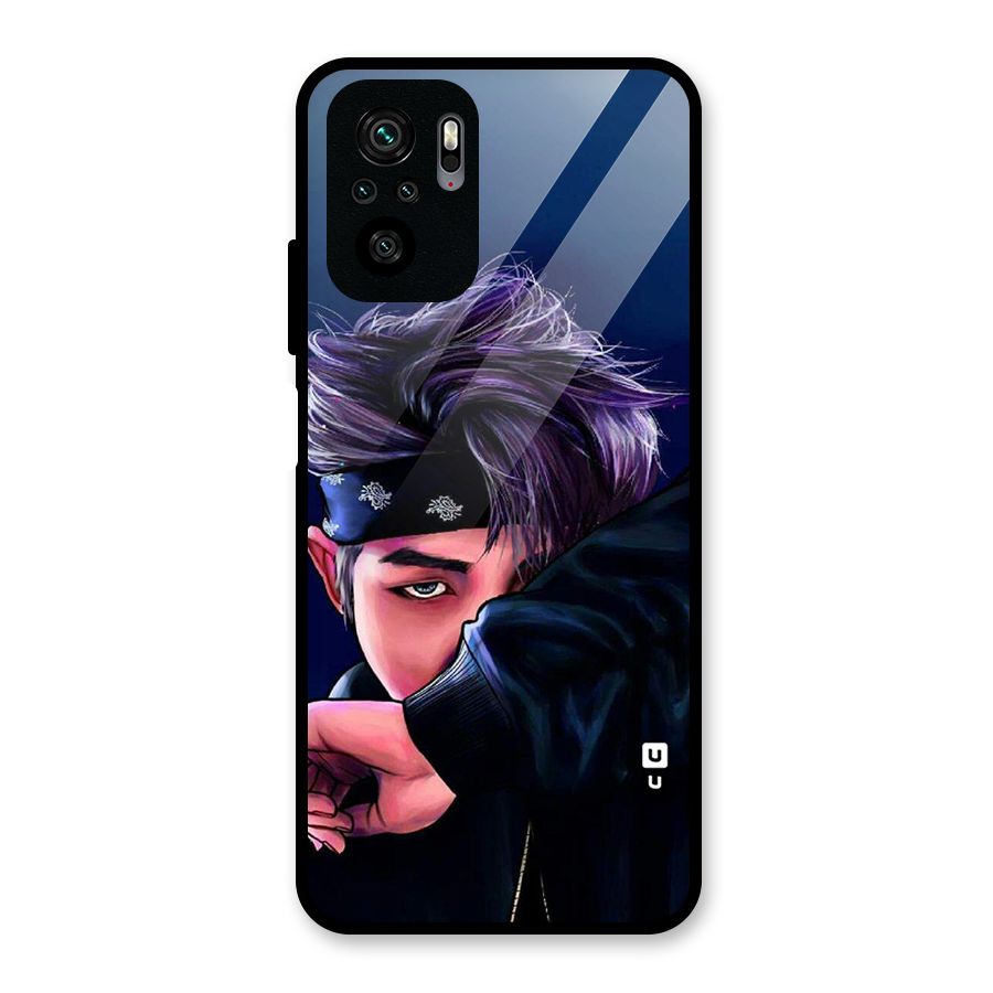 BTS Namjoon Artwork Glass Back Case for Redmi Note 10S