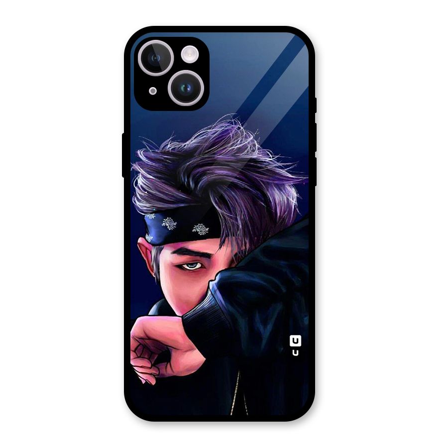 BTS Namjoon Artwork Glass Back Case for iPhone 14 Plus