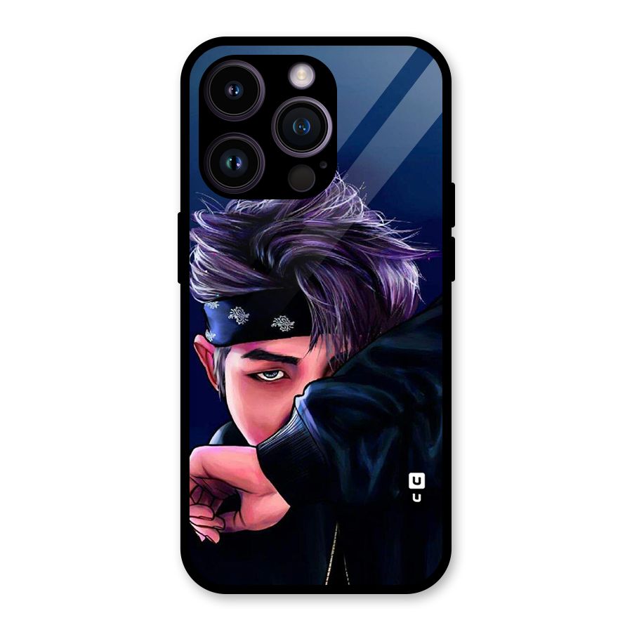 BTS Namjoon Artwork Glass Back Case for iPhone 14 Pro