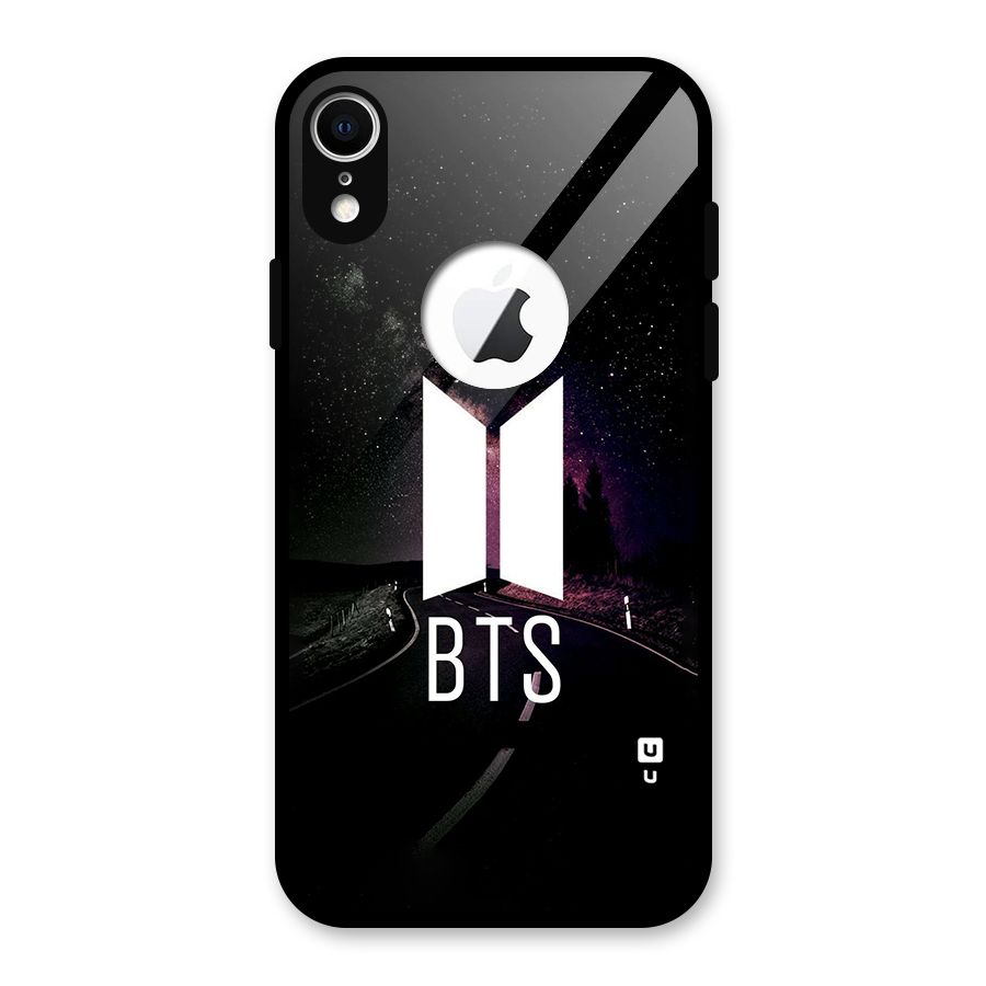 BTS Night Sky Glass Back Case for iPhone XR Logo Cut