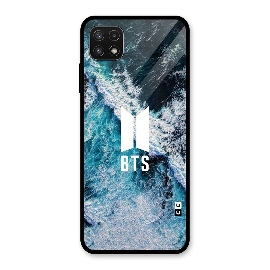 BTS Ocean Waves Glass Back Case for Galaxy A22 5G