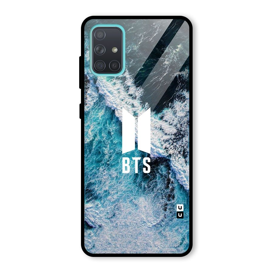 BTS Ocean Waves Glass Back Case for Galaxy A71