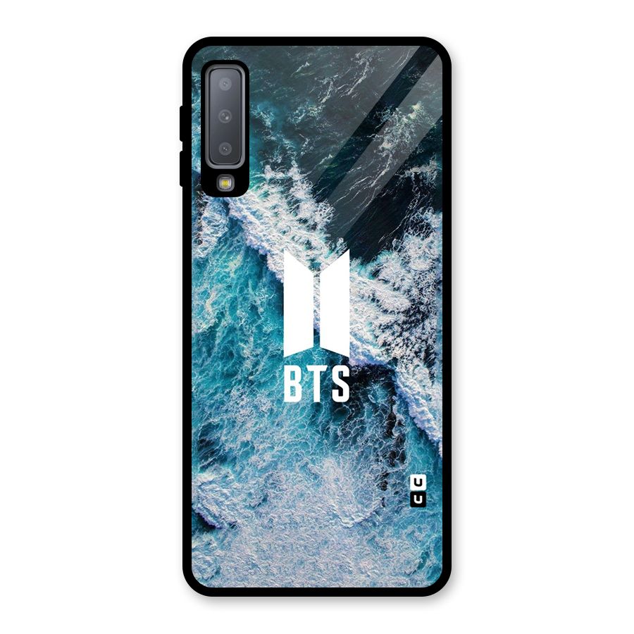 BTS Ocean Waves Glass Back Case for Galaxy A7 (2018)