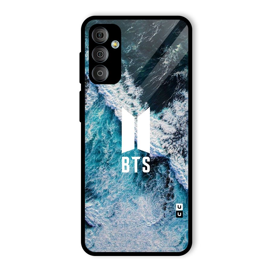 BTS Ocean Waves Glass Back Case for Galaxy F23