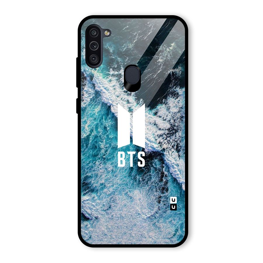 BTS Ocean Waves Glass Back Case for Galaxy M11