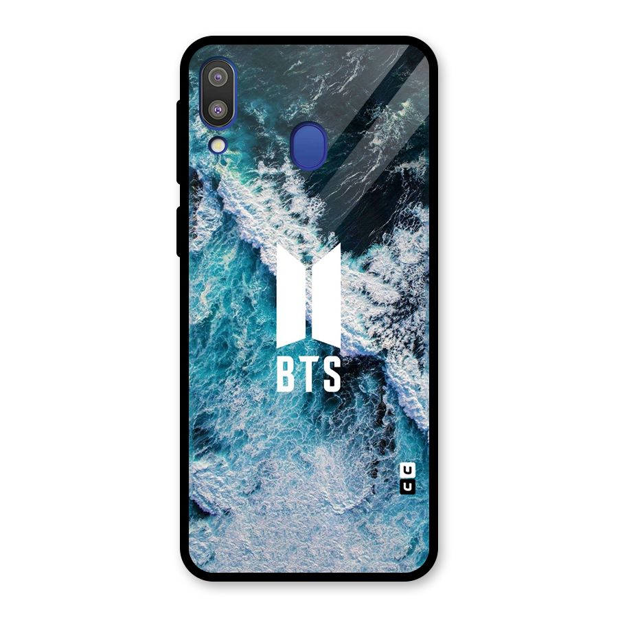 BTS Ocean Waves Glass Back Case for Galaxy M20