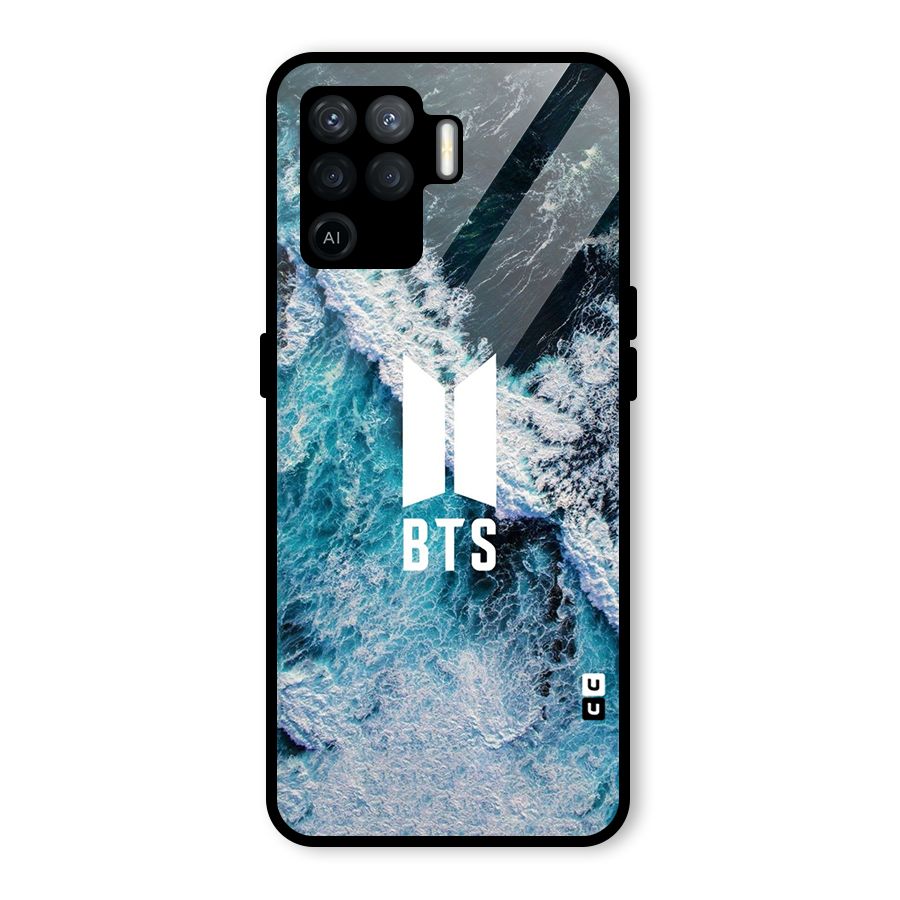 BTS Ocean Waves Glass Back Case for Oppo F19 Pro