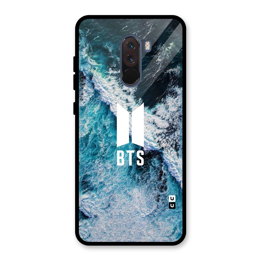 BTS Ocean Waves Glass Back Case for Poco F1