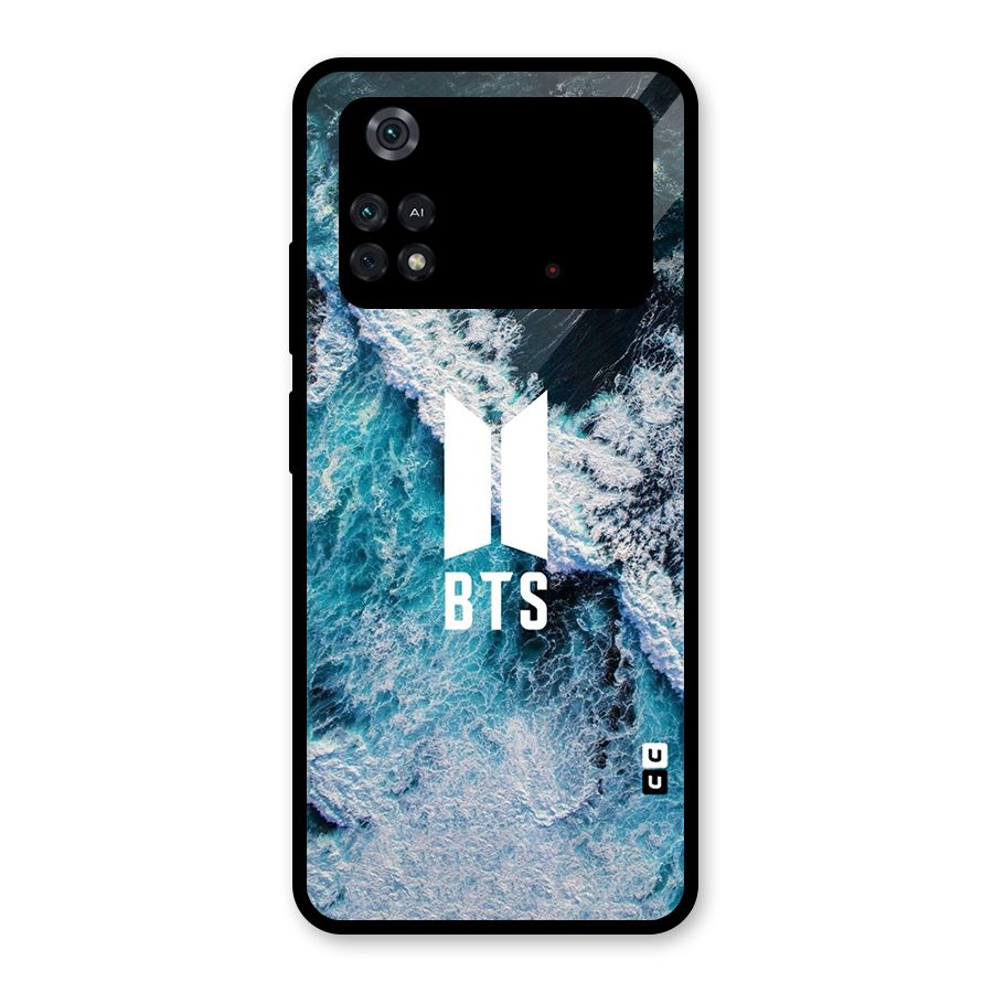 BTS Ocean Waves Glass Back Case for Poco M4 Pro 4G