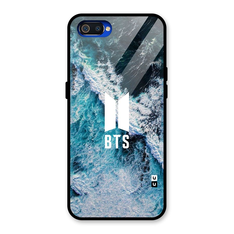 BTS Ocean Waves Glass Back Case for Realme C2