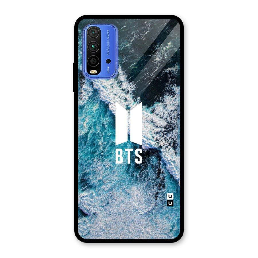 BTS Ocean Waves Glass Back Case for Redmi 9 Power