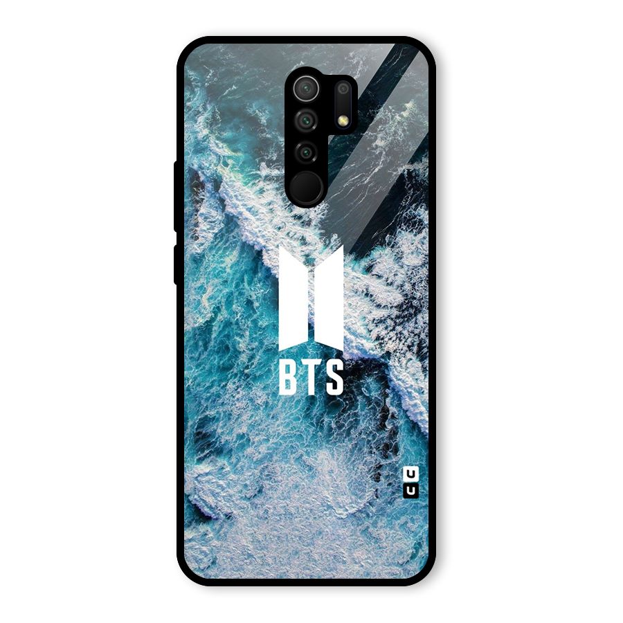 BTS Ocean Waves Glass Back Case for Redmi 9 Prime