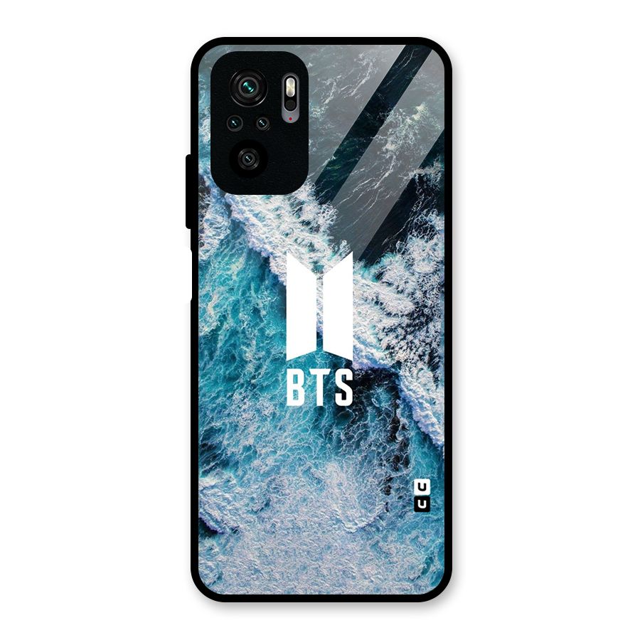 BTS Ocean Waves Glass Back Case for Redmi Note 10S