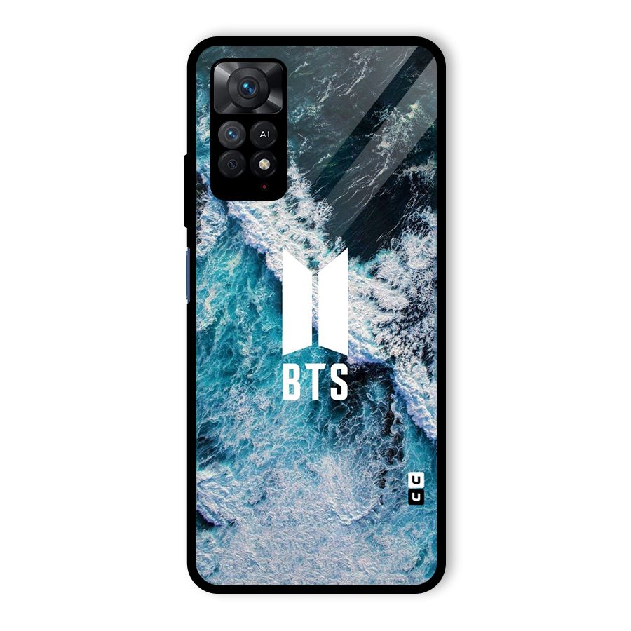 BTS Ocean Waves Glass Back Case for Redmi Note 11 Pro