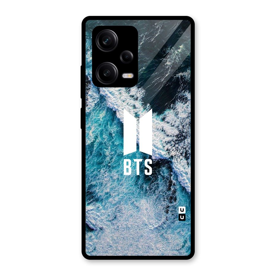 BTS Ocean Waves Glass Back Case for Redmi Note 12 Pro