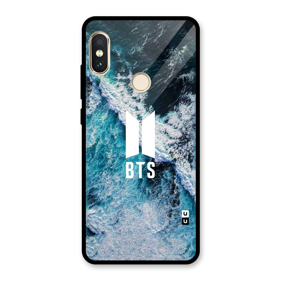 BTS Ocean Waves Glass Back Case for Redmi Note 5 Pro