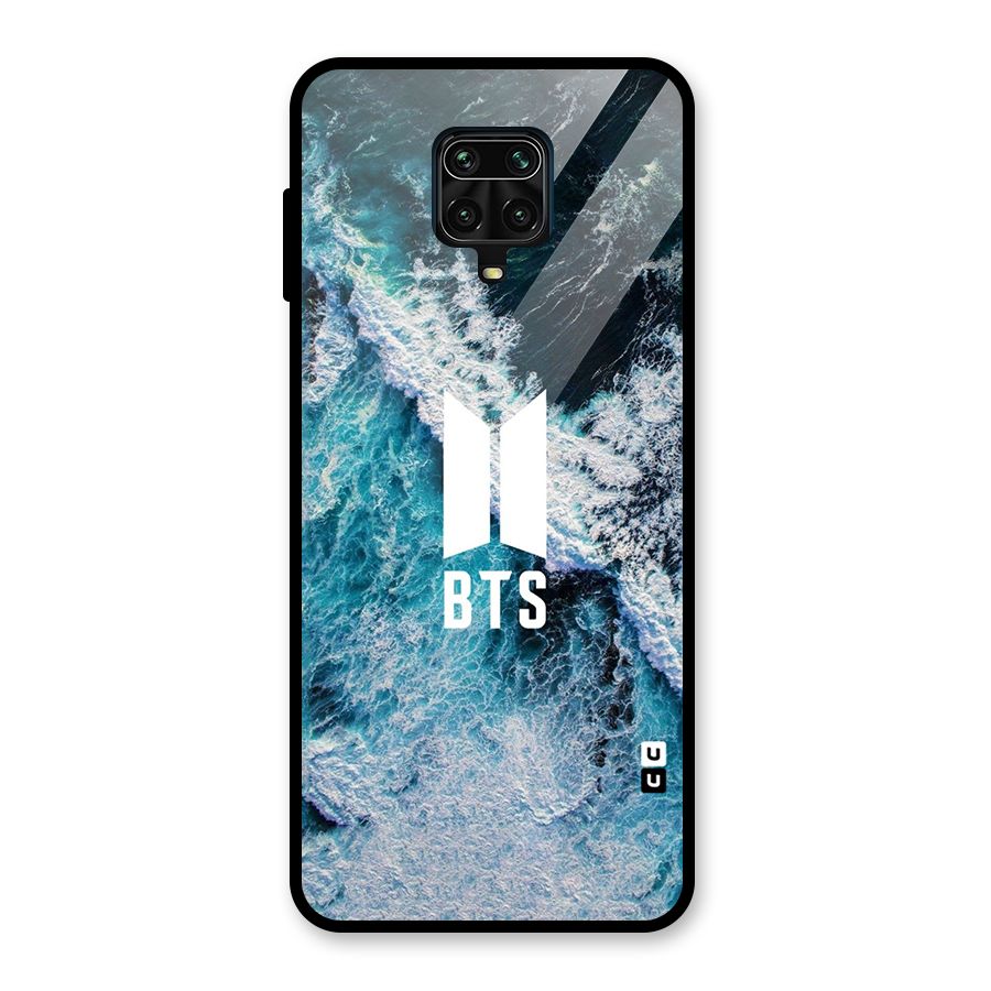 BTS Ocean Waves Glass Back Case for Redmi Note 9 Pro