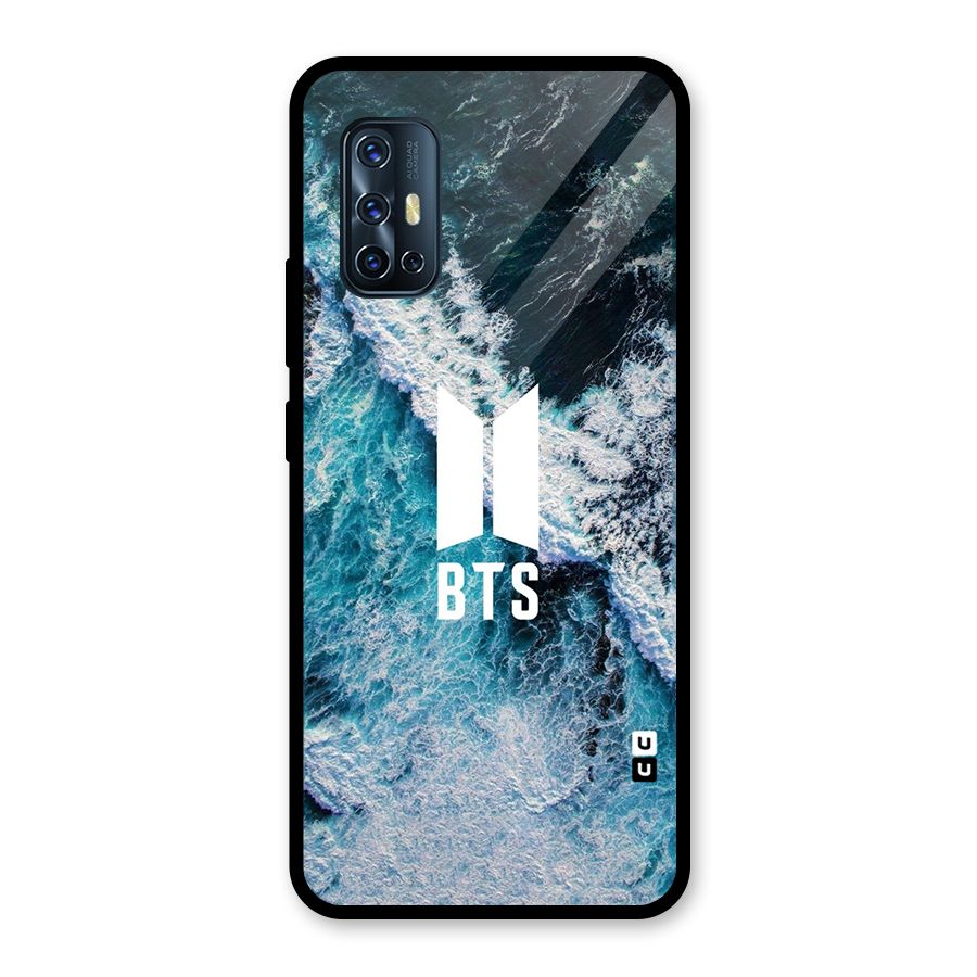 BTS Ocean Waves Glass Back Case for Vivo V17