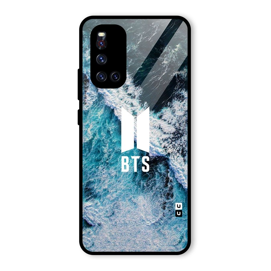 BTS Ocean Waves Glass Back Case for Vivo V19