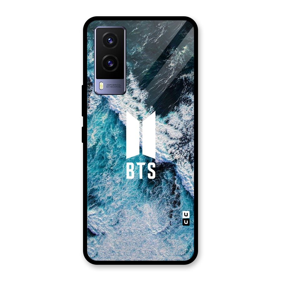 BTS Ocean Waves Glass Back Case for Vivo V21e 5G