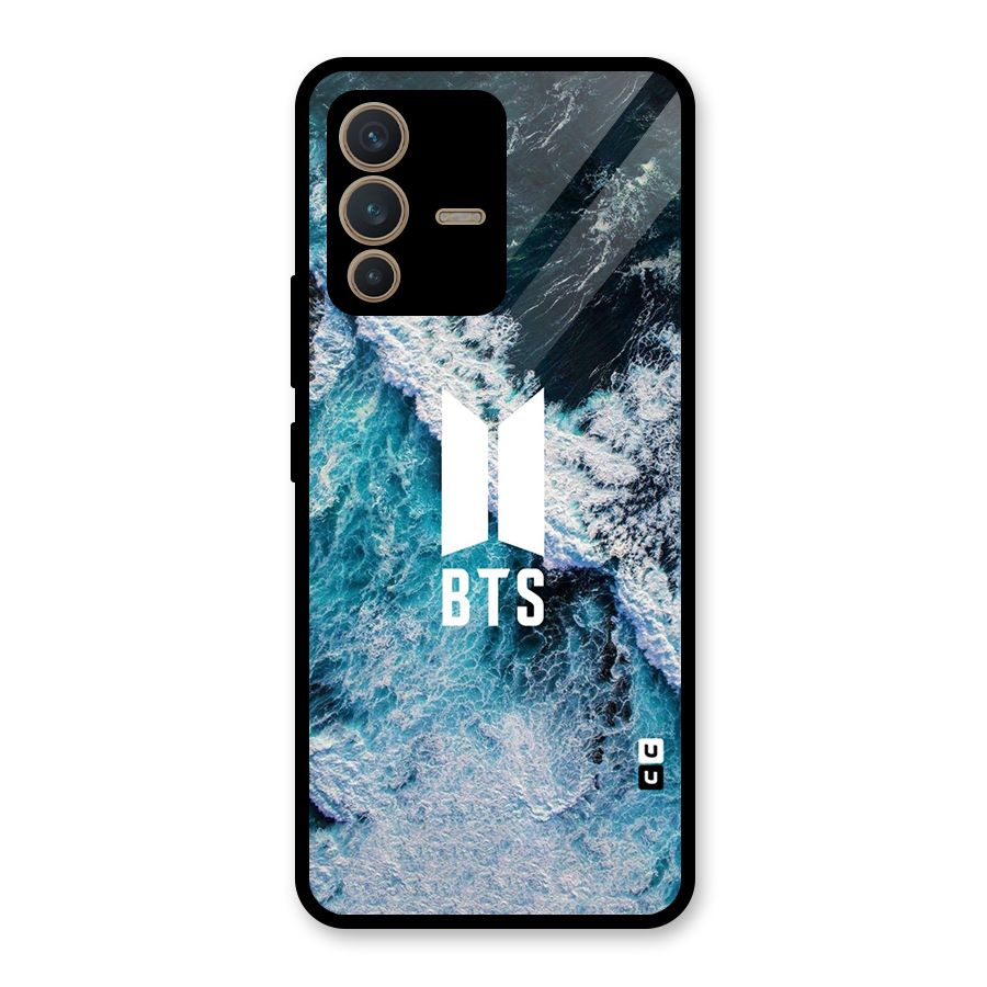 BTS Ocean Waves Glass Back Case for Vivo V23 5G