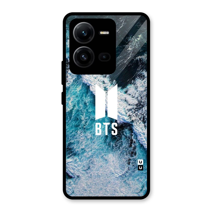 BTS Ocean Waves Glass Back Case for Vivo V25