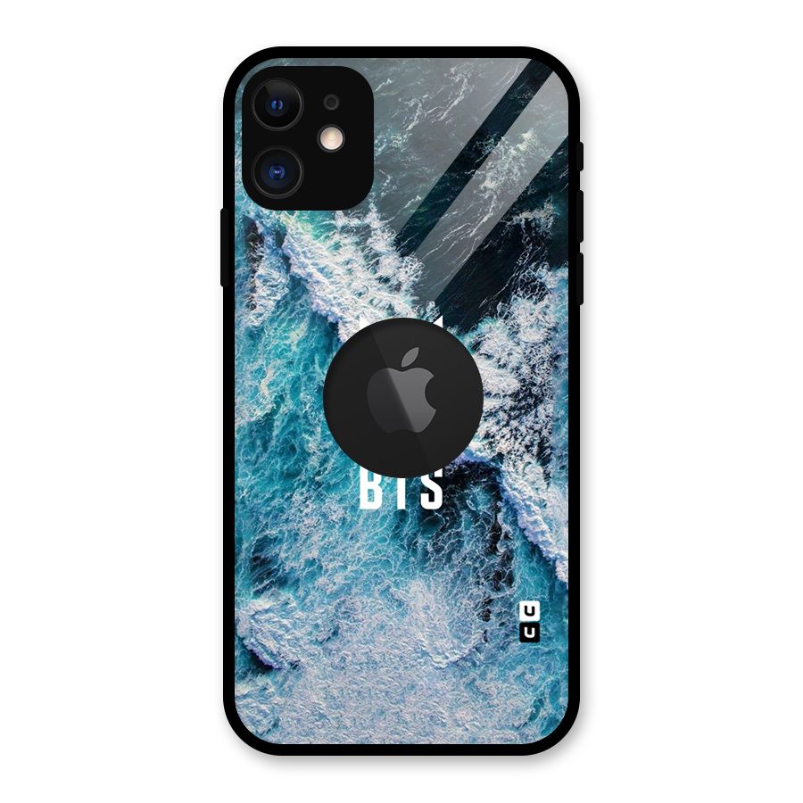 BTS Ocean Waves Glass Back Case for iPhone 11 Logo Cut