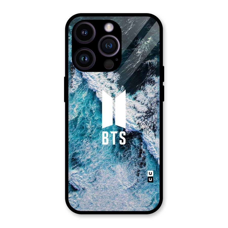 BTS Ocean Waves Glass Back Case for iPhone 14 Pro