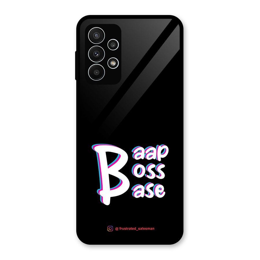 Baap Boss Base Black Glass Back Case for Galaxy A23