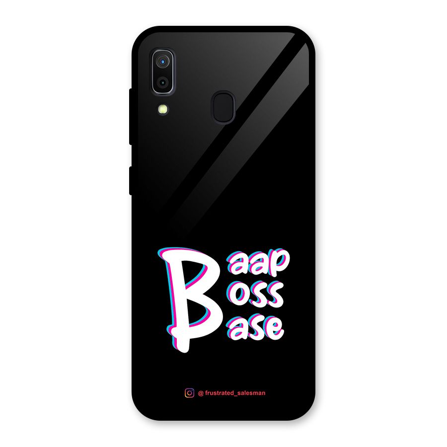 Baap Boss Base Black Glass Back Case for Galaxy A30