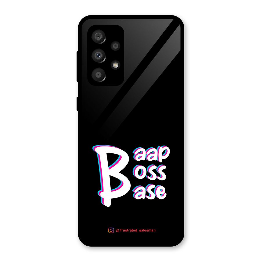 Baap Boss Base Black Glass Back Case for Galaxy A32