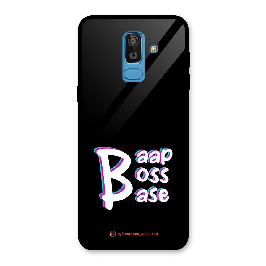 Baap Boss Base Black Glass Back Case for Galaxy J8