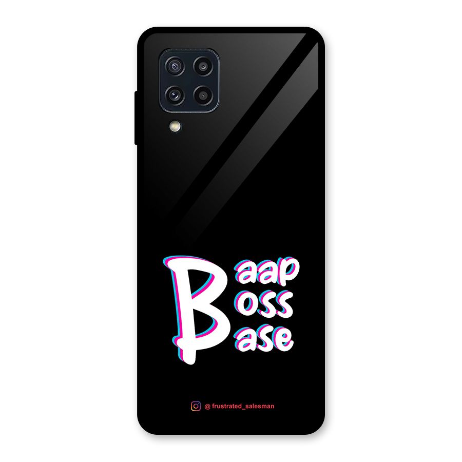 Baap Boss Base Black Glass Back Case for Galaxy M32