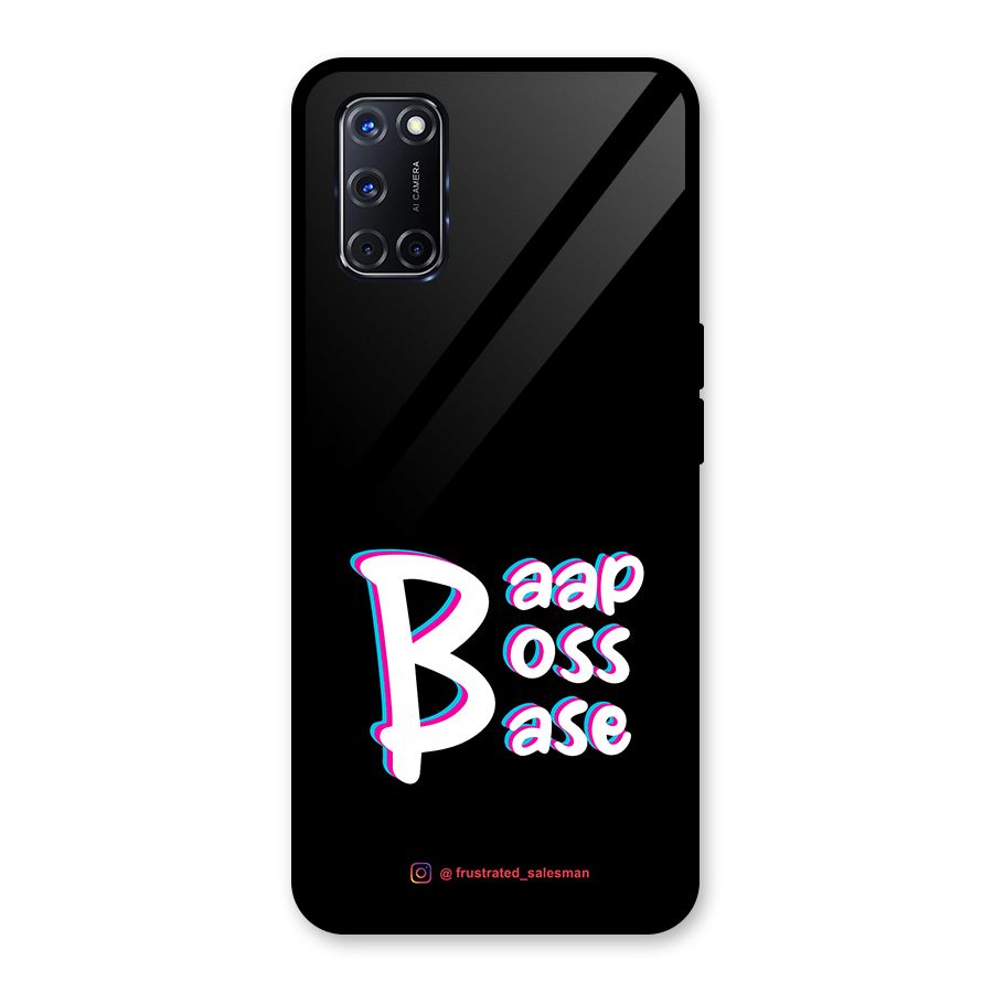 Baap Boss Base Black Glass Back Case for Oppo A52