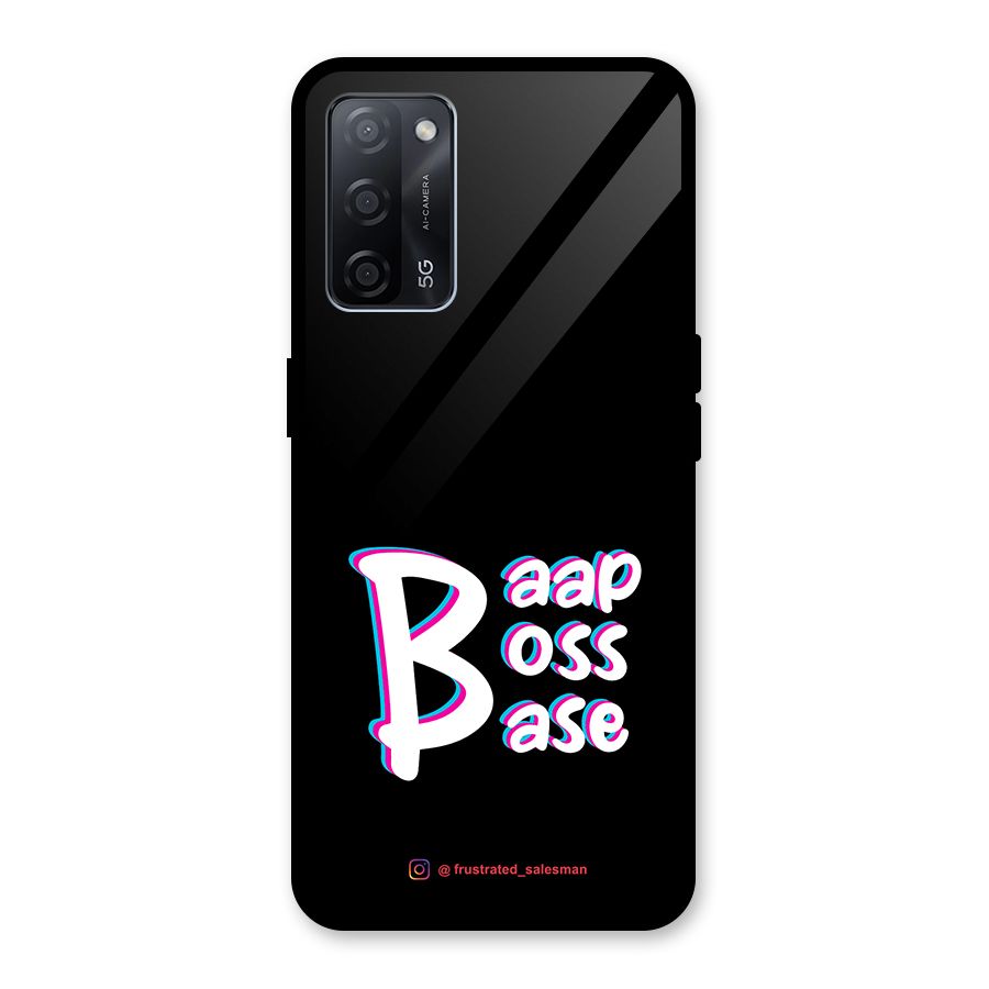 Baap Boss Base Black Glass Back Case for Oppo A53s 5G
