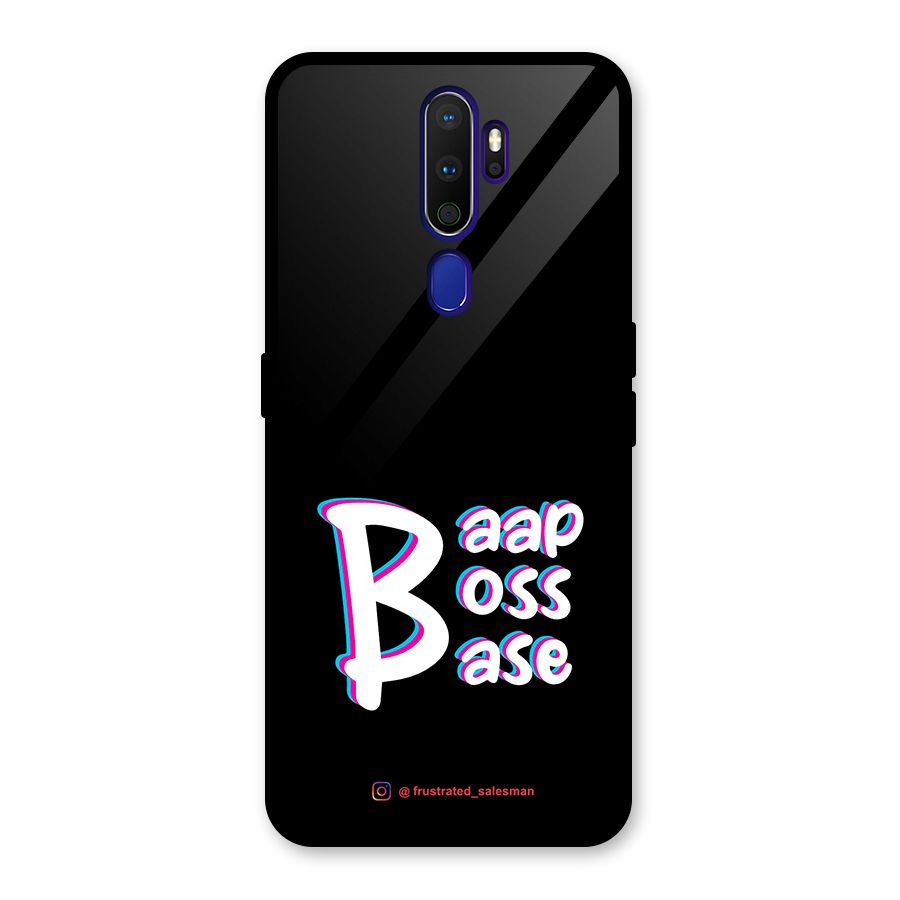 Baap Boss Base Black Glass Back Case for Oppo A9 (2020)