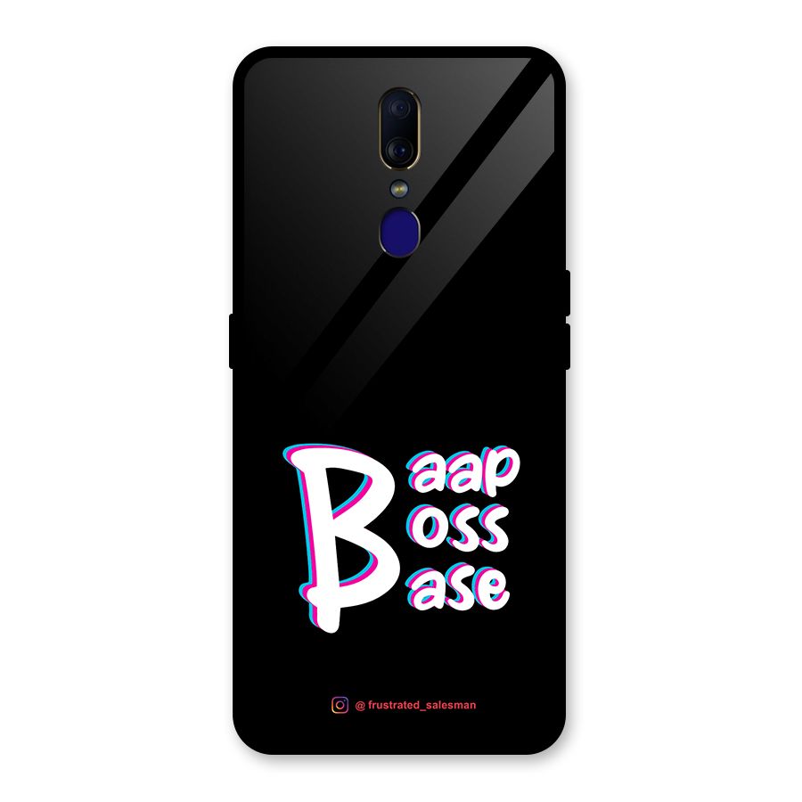 Baap Boss Base Black Glass Back Case for Oppo F11