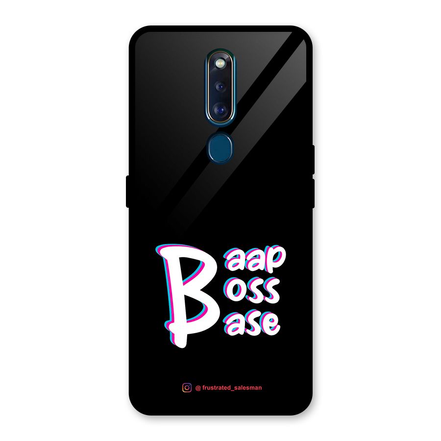 Baap Boss Base Black Glass Back Case for Oppo F11 Pro
