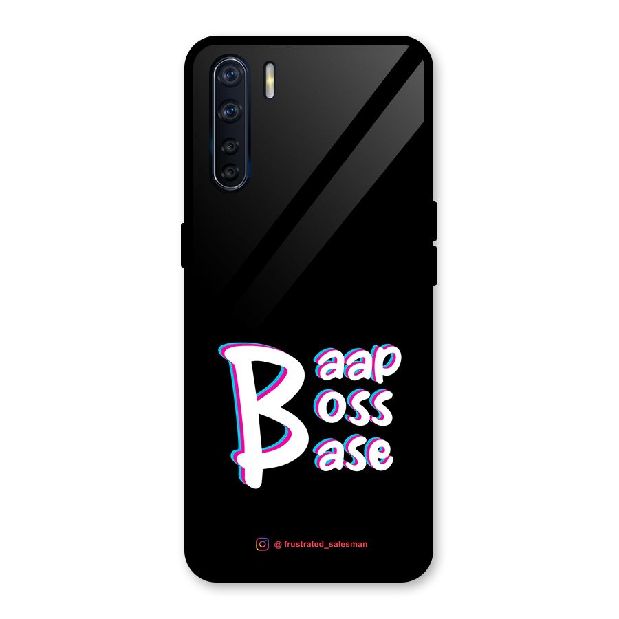 Baap Boss Base Black Glass Back Case for Oppo F15