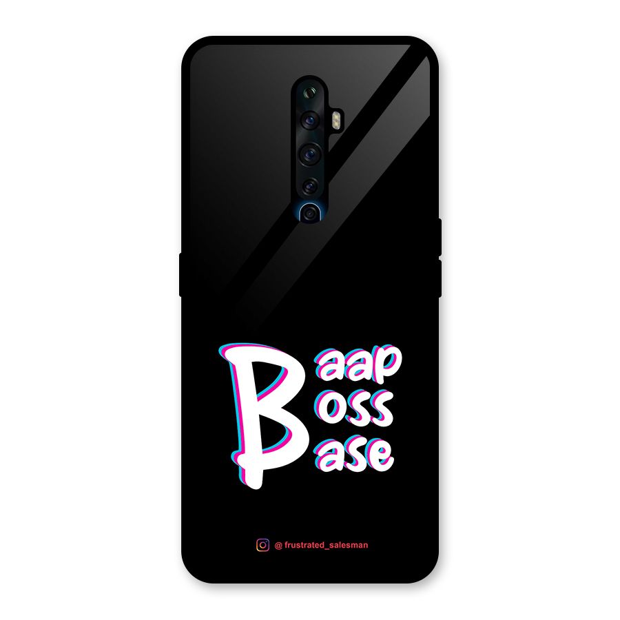 Baap Boss Base Black Glass Back Case for Oppo Reno2 Z