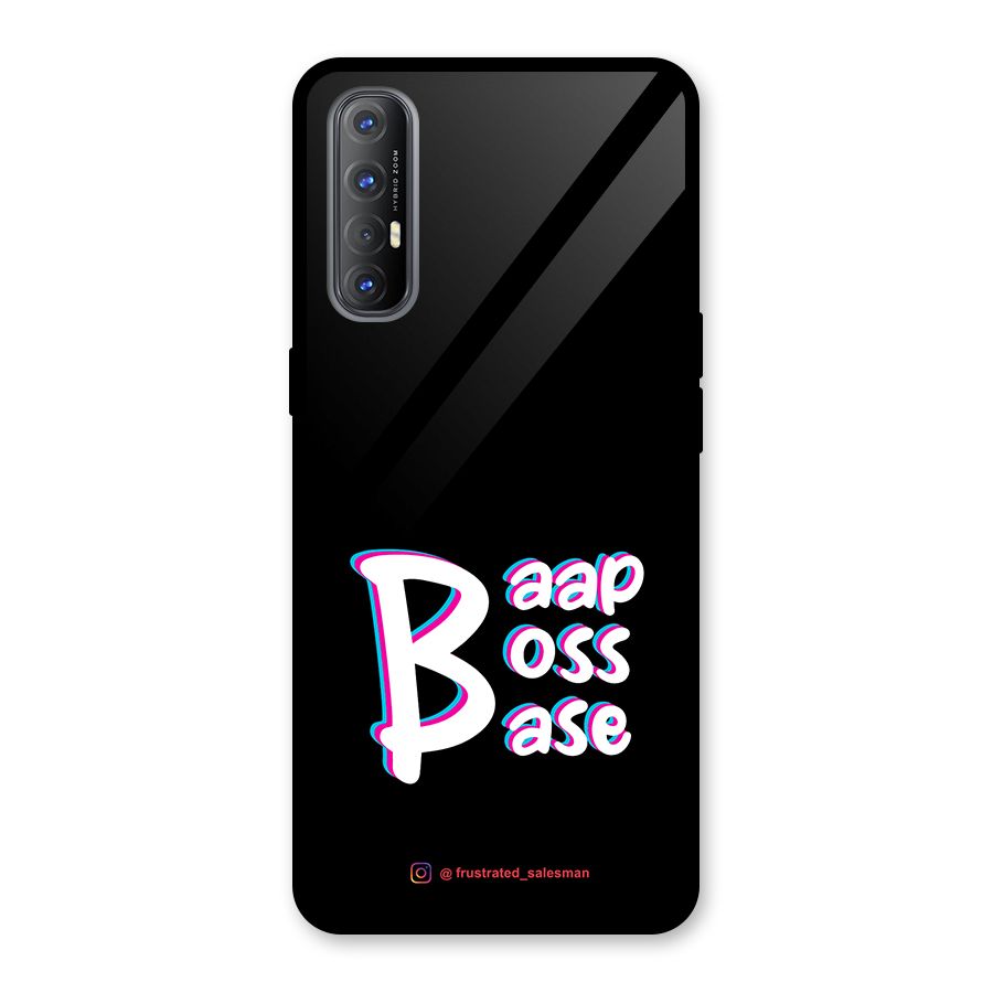 Baap Boss Base Black Glass Back Case for Oppo Reno3 Pro