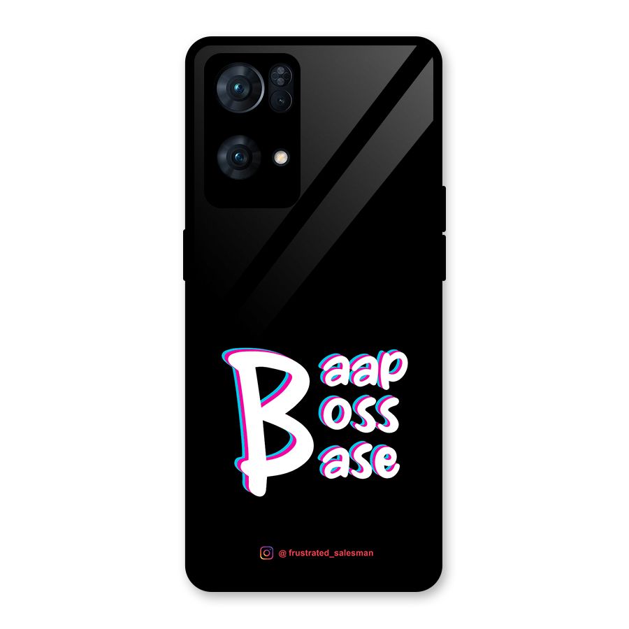 Baap Boss Base Black Glass Back Case for Oppo Reno7 Pro 5G