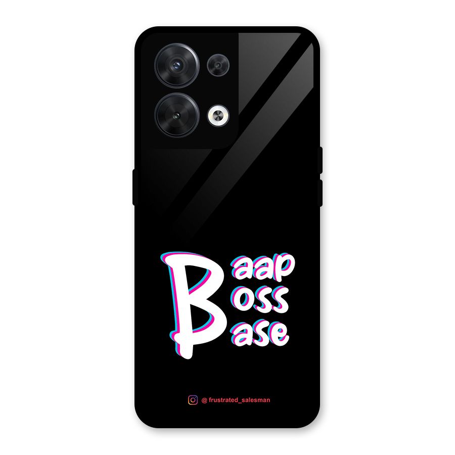 Baap Boss Base Black Glass Back Case for Oppo Reno8 5G
