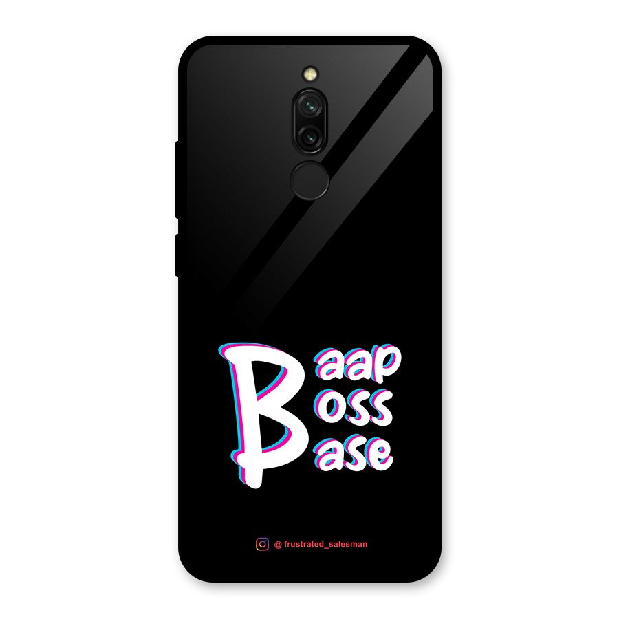 Baap Boss Base Black Glass Back Case for Redmi 8