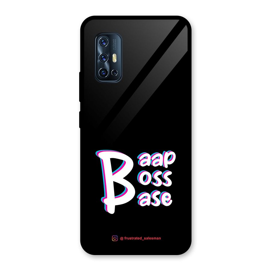 Baap Boss Base Black Glass Back Case for Vivo V17