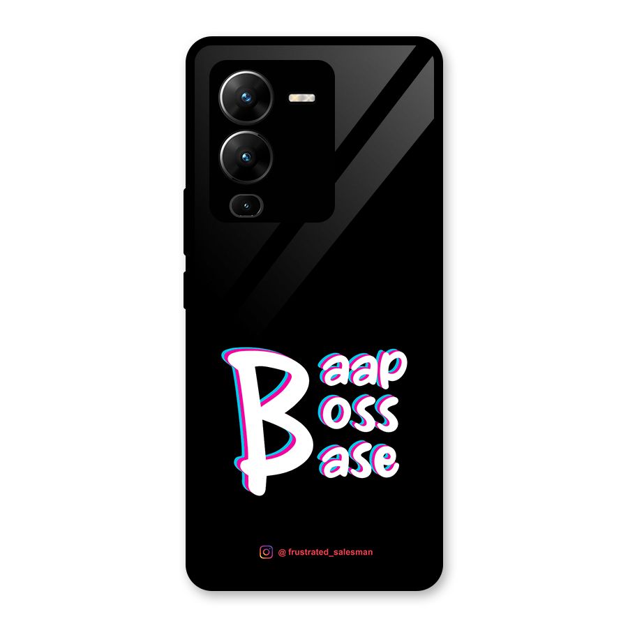 Baap Boss Base Black Glass Back Case for Vivo V25 Pro