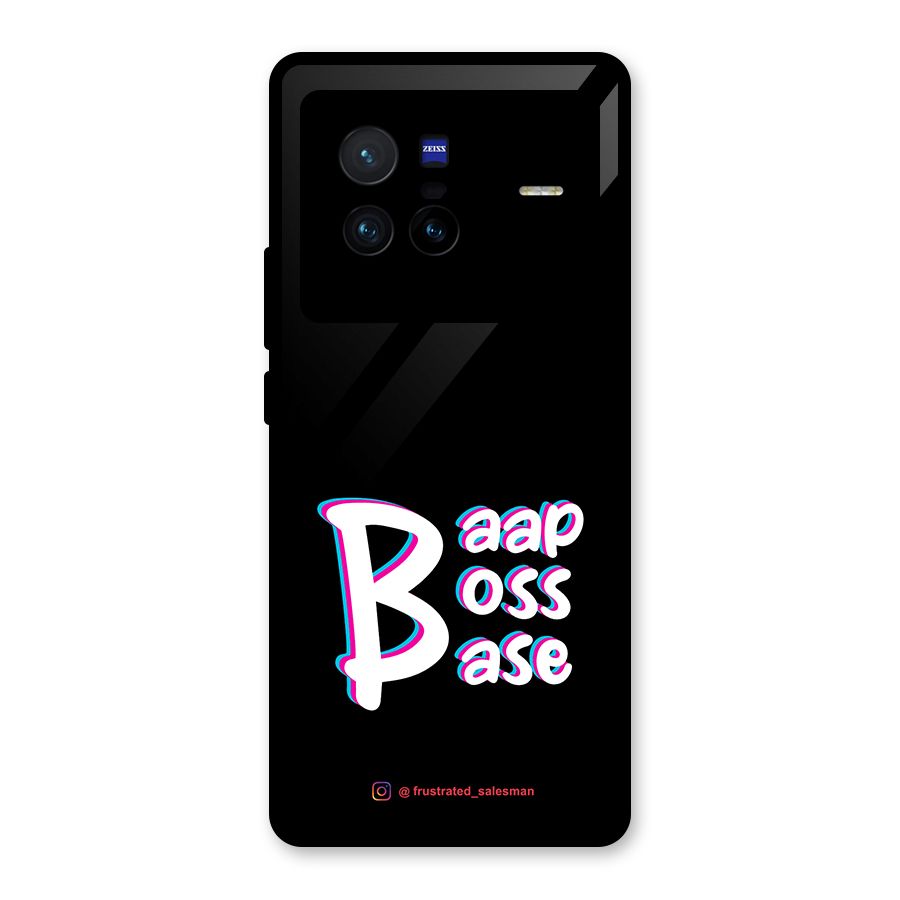 Baap Boss Base Black Glass Back Case for Vivo X80