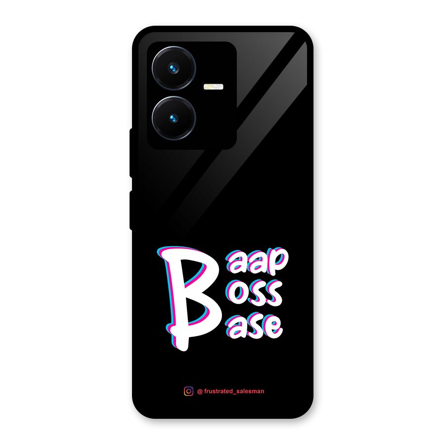 Baap Boss Base Black Glass Back Case for Vivo Y22