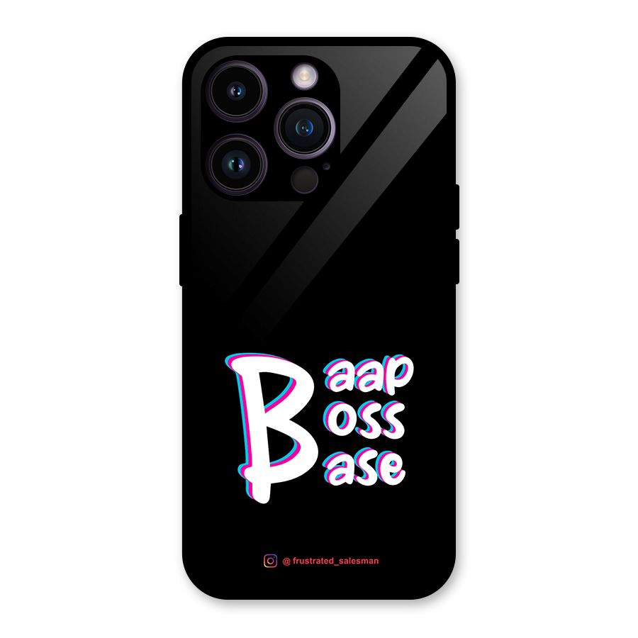 Baap Boss Base Black Glass Back Case for iPhone 14 Pro